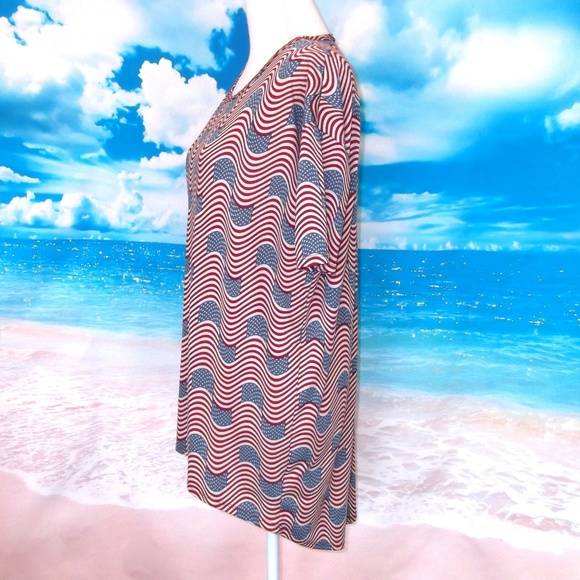 LulaRoe American Flag Fourth of July Classic T XXS - Picture 4 of 7